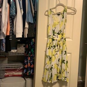 Lemon print midi dress